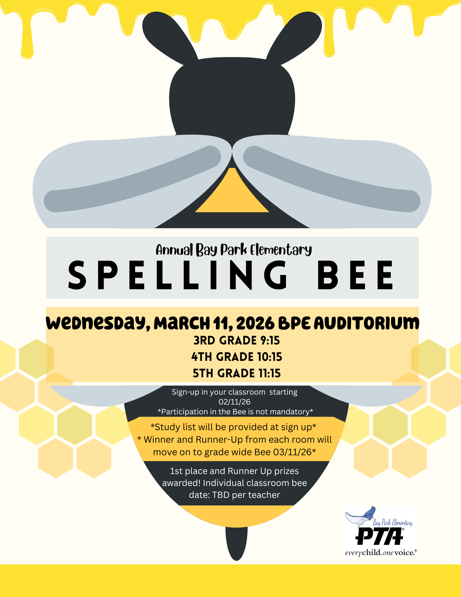 Annual Bay Park Elementary SPELLING BEE