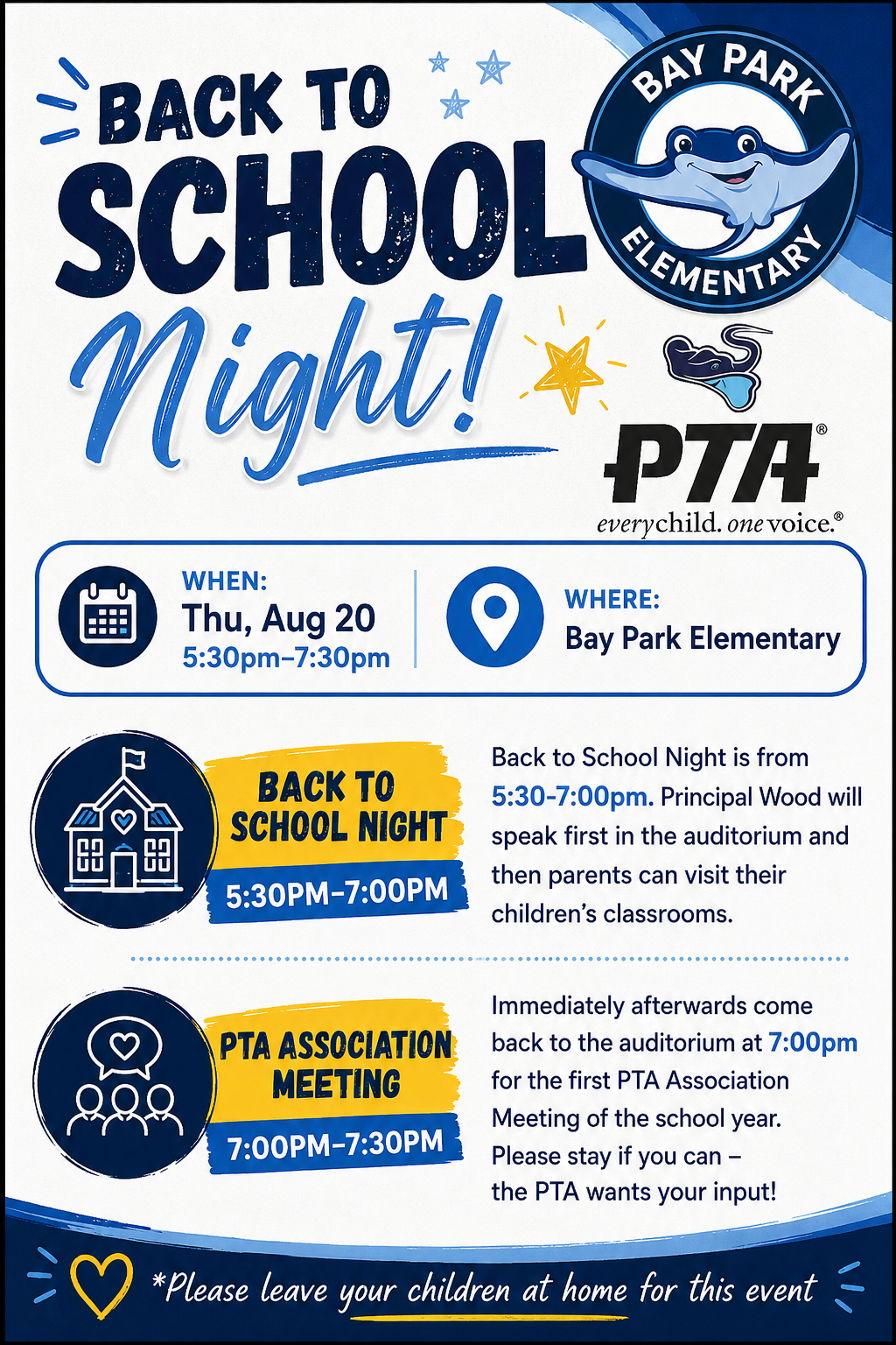 Back To School Night / PTA Association Meeting