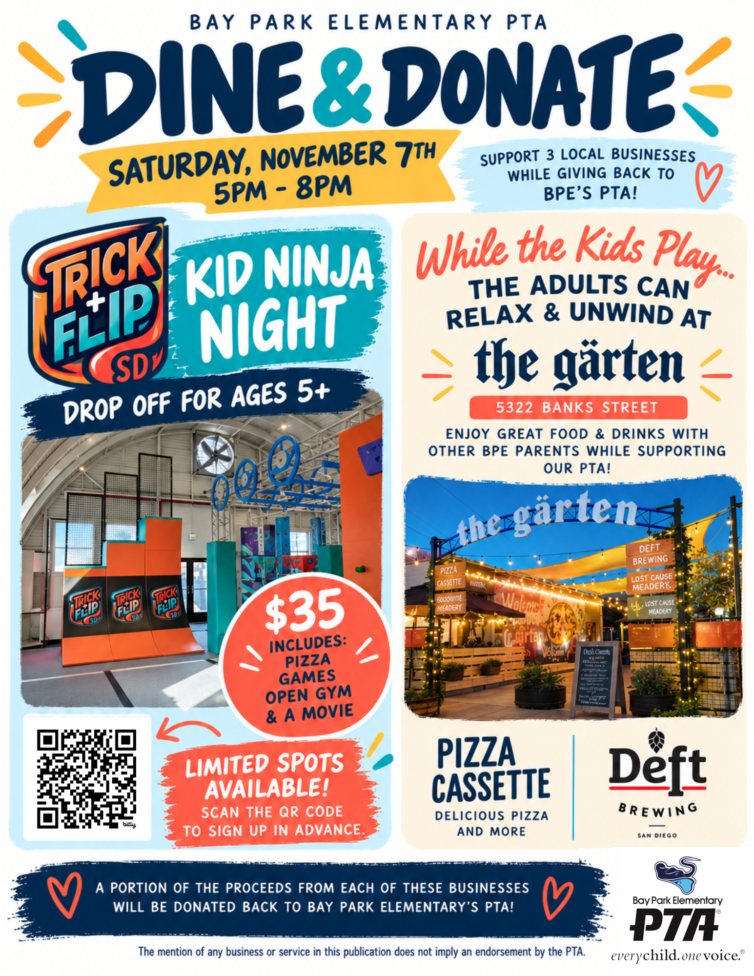 Dine & Donate Nov. 7th - The Garten